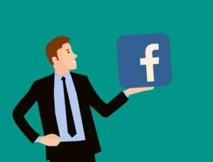אנימציה של איש המחזיק אייקון של פייסבוק